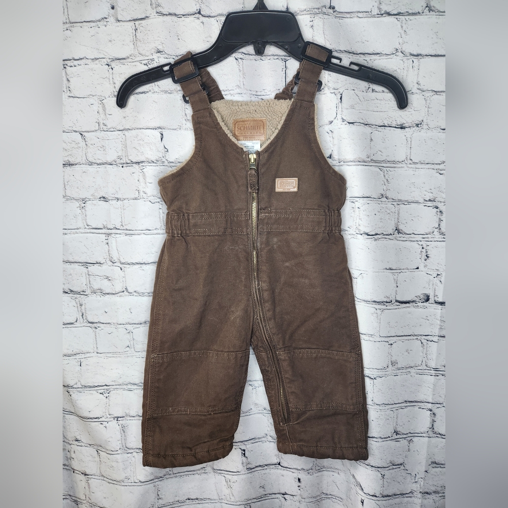 Schmidt Workwear Kids Overalls 12 Months Brown Insulated Zip Up Adjustable Strap